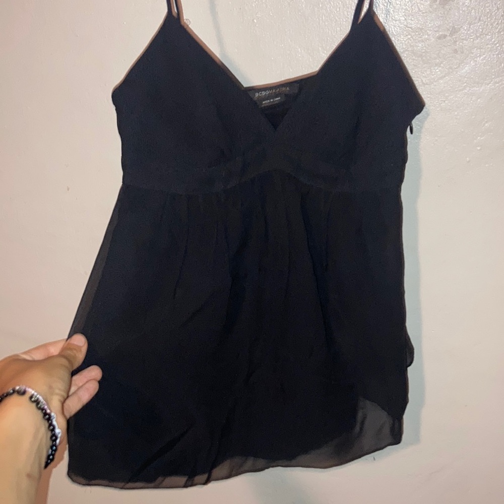 BCBG Max Azria 100% silk baby doll tank top